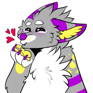 😚 979b3a44 퍼리, 수인, 동물, 만화, 귀여운, 사랑, 하트 telegram sticker