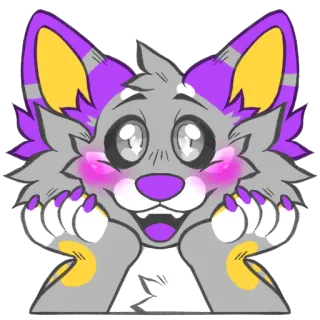 🤩 9c70342b 퍼리, 동물, 귀여운, 만화, 강아지, 볼터치, 움짤, 스티커 telegram sticker