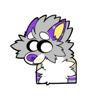 😯 b0ff3e29 퍼리, 늑대, 만화, 스티커, 보라색, 회색 telegram sticker