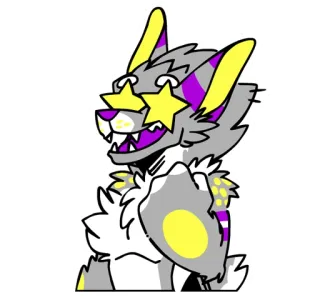 🤩 b641668e 만화, 별눈, 늑대, 귀여운, 동물, 퍼리 telegram sticker