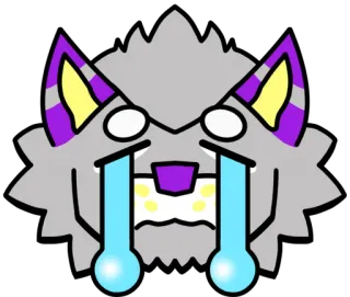 😥 d4c8efc5 늑대, 울음, 슬픈, 동물, 만화, 감정, 눈물 telegram sticker