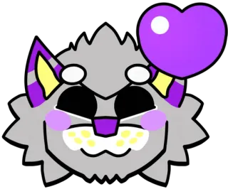 💜 d8298f70 스티커, 만화, 동물, 하트, 귀여운, 늑대, 가상 캐릭터 telegram sticker