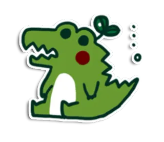🐊 4e0901ba 악어, 귀여운, 동물, 초록색, 만화, 파충류 telegram sticker