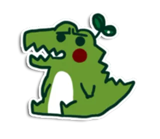🐊 ff457450 공룡, 귀여운, 동물, 만화, 초록색, 귀여운 telegram sticker