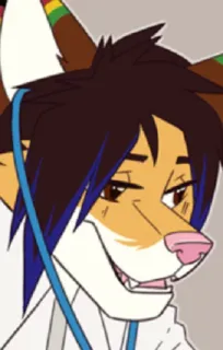 👨‍⚕️ 0fe1ee7c furry, anthropomorphic, cartoon, fox, ears, character, illustration telegram sticker