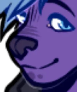 😌 7fb51331 furry, anthro, cartoon, character, purple, blue hair telegram sticker