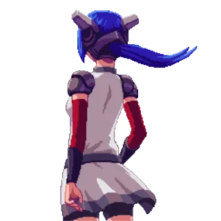 💙 cdb5577c Anime, Robot, Meisje, blauw haar, Helm telegram sticker