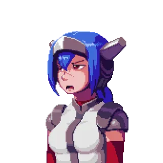 😦 f098bab4 Anime, Pixelart, Vrouw, Ruimtepak, Blauw haar, Personage, Vechter telegram sticker