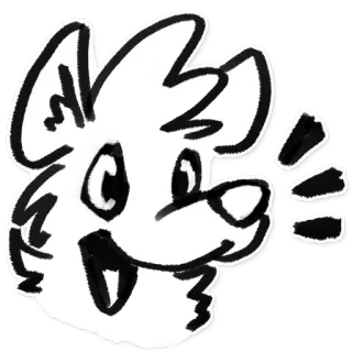 😀 0a781660 chien, animal, dessin animé, mignon, croquis, animal de compagnie whatsapp sticker