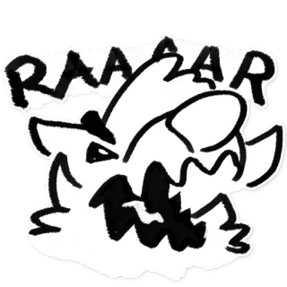 😡 189f513d RAAAR monstre, dessin animé, rugissement, animal, croquis, dessin whatsapp sticker