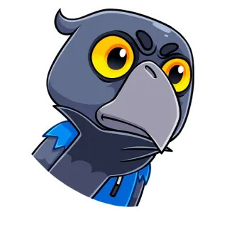 🤔 e0572462 นก, การ์ตูน, สัตว์, โกรธ, กา telegram sticker