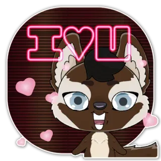 😍 02d6cee3 I <3 U сердце, любовь, нежность, неон, милый, день святого валентина telegram sticker