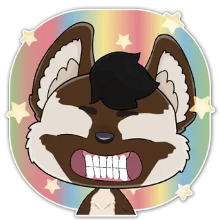 😁 02fe79aa мультфильм, животное, лиса, зубы, наклейка, милый, иллюстрация telegram sticker