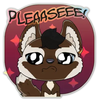 🙏 04c158b0 PLEAASEE! умоляющий, просящий, милый, щенок, очаровательный, мультяшный, стикер telegram sticker
