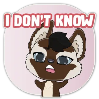🤷‍♂️ 47c05305 I DON'T KNOW Мультфильм, Вопрос, Выражение, Милый, Смущенный, Животное telegram sticker