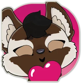 ❤️ 6d669a4d животное, пушистый, сердце, любовь, милый, мультфильм telegram sticker