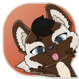 😛 756d3a21 животное, милый, мультик, стикер, язык, пушистый telegram sticker