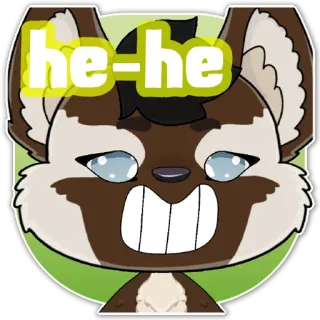 😬 7fa744fb he-he милый, животное, счастливый, мультфильм, пушистый, мем telegram sticker