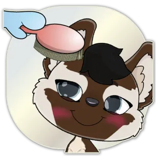 😊 bfb4d8e9 животное, кот, питомец, груминг, шерсть, щетка, мультфильм telegram sticker