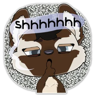 🤫 cce48771 shhhhhhh тихо, тсс, без звука, тишина, тише, палец к губам, животное telegram sticker