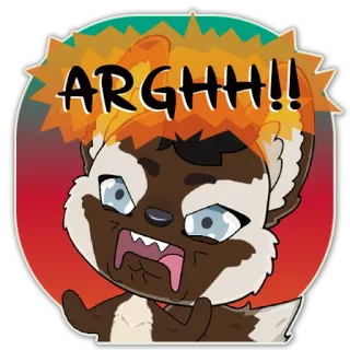 🤬 d7a6dea1 ARGHH!! животное, выражение, мультфильм, разочарование, злой, милый telegram sticker
