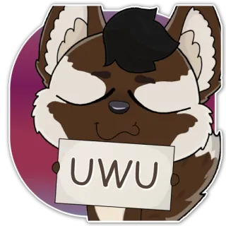 😌 ef2a5f0a UWU животное, мультфильм, милый, эмодзи, uwu telegram sticker