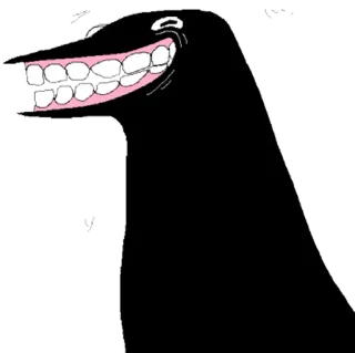 😀 041558f9 Dibujo animado, Negro, Criatura, Sonrisa, Dientes whatsapp sticker