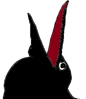 😜 7e958ca6 conejo, animal, liebre, negro, rojo whatsapp sticker