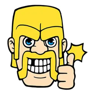 👍 65f45099 Dessin animé, Barbare, Clash of Clans, Jeu vidéo, Personnage, Pouce levé whatsapp sticker