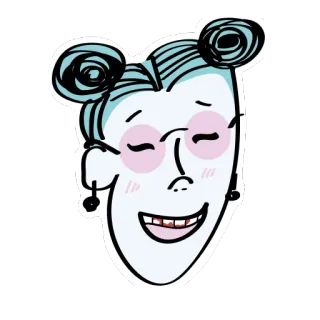 😄 8610abba 여자, 안경, 만화, 캐릭터, 소녀 telegram sticker