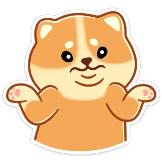 🤷‍♀️ 64fcbbbc 개, 어깨 으쓱, 귀여운, 동물, 질문, 애완동물 telegram sticker