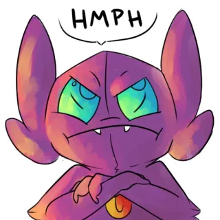 😡 1b3c3158 HMPH enojado, molesto, monstruo, dibujos animados, morado, gruñón, actitud telegram sticker