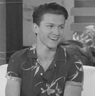 🔉 69421365 Tom Holland diễn viên, người nổi tiếng, chân dung, đàn ông, nụ cười telegram sticker