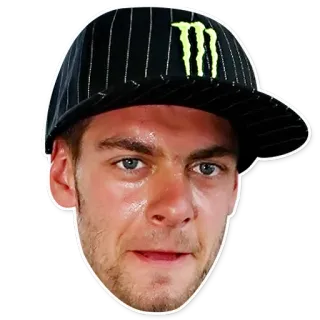 😨 170d09b1 man, cap, portrait, monster energy, athlete, face telegram sticker