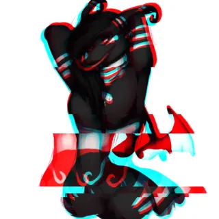 😘 aabddbd4 兽人, 龙, 故障艺术效果, 怪物, 奇幻, 生物 telegram sticker