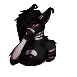 😊 cd397372 兽人, 兽迷, 角色, 黑色, 白色 telegram sticker