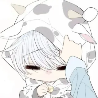 🥞 00fce3cd Anime, Kawaii, Vache, Mignon, Sweat à capuche, Manga telegram sticker