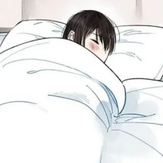 🥞 11642976 dormir, lit, couverture, fatigué, sommeil, animé, manga telegram sticker