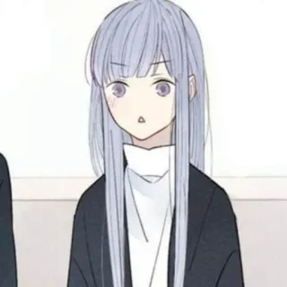 🥞 3bc6359a fille anime, cheveux longs, mignon, manga, portrait telegram sticker