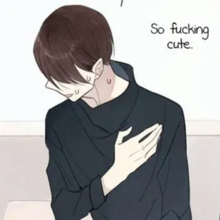 🥞 6ce86a4c So fucking cute. mignon, animé, manga, garçon, rougir, juron telegram sticker