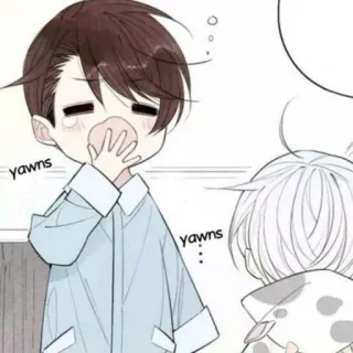 🥞 6ec48160 yawns dessin animé, endormi, mignon, animé, manga, bâillement telegram sticker