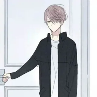 🥞 6fc2b8df Anime, Manga, Garçon, Porte, Debout, Dessin animé telegram sticker