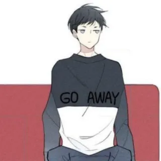 🥞 8458d245 GO AWAY animé, dégage, manga, garçon telegram sticker