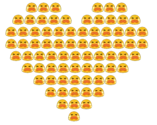 😭 f4cb3b54 Emoji, Serce, Zły, Żółty, Pikselowy, Emocjonalny telegram sticker