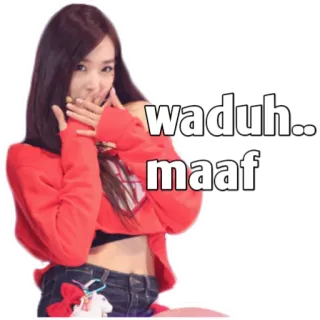 🙊 9e88c7fa waduh.. maaf disculpa, perdón, mujer, gesto, indonesio telegram sticker