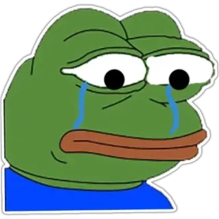 😭 0a801b02 Pepe the Frog pepe, frog, meme, sad, crying, internet meme telegram sticker