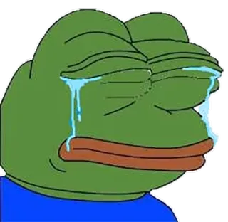 😭 118bc2da Pepe the Frog Pepe the Frog, meme, crying, sad, frog telegram sticker