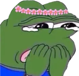 😭 166a4a70 Pepe the Frog pepe the frog, meme, sad, cry, emotions, internet culture telegram sticker