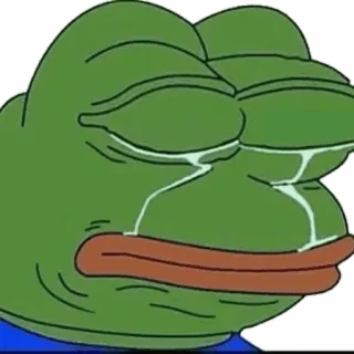 😭 6ffd4383 Pepe the Frog pepe, frog, meme, sad, crying, internet meme, feels bad man telegram sticker