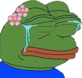 😭 781b3796 Pepe the Frog pepe the frog, crying, frog, meme, sad telegram sticker
